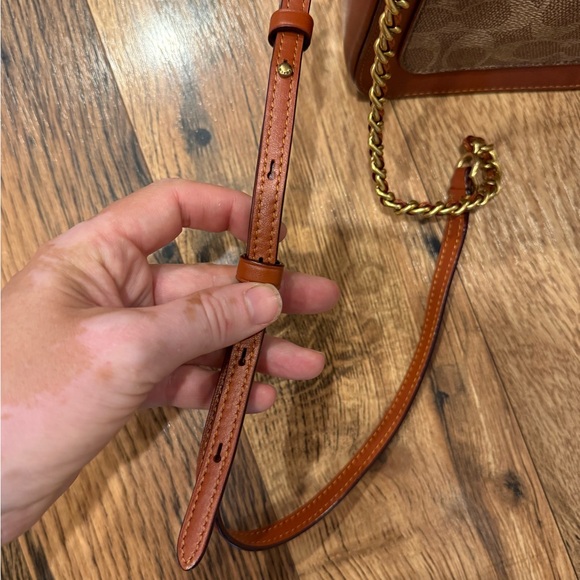 Coach Tan and Brown Crossbody Bag with Gold Accents - Picture 6 of 12